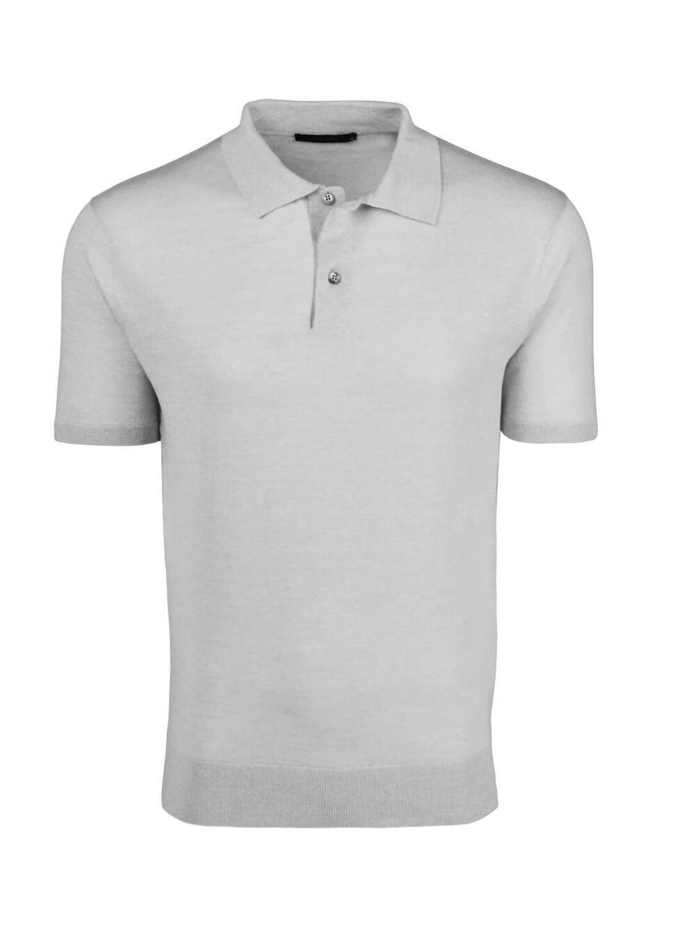NEW GREYSON CLOTHIERS men's napeague short sleeve sweater polo in light gray hea